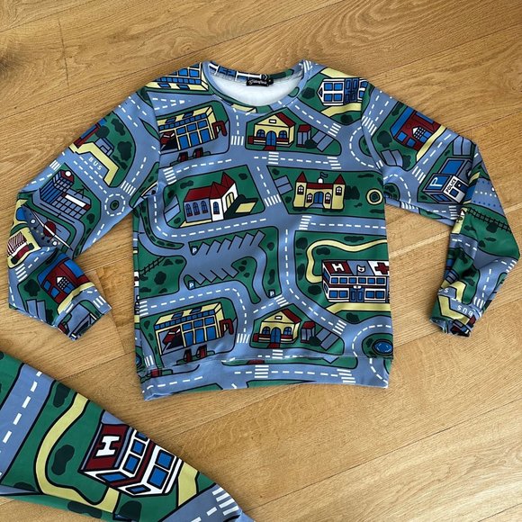 Get on Fleek Shirts Getonfleek Toy Car City Map Tracksuit In Green
